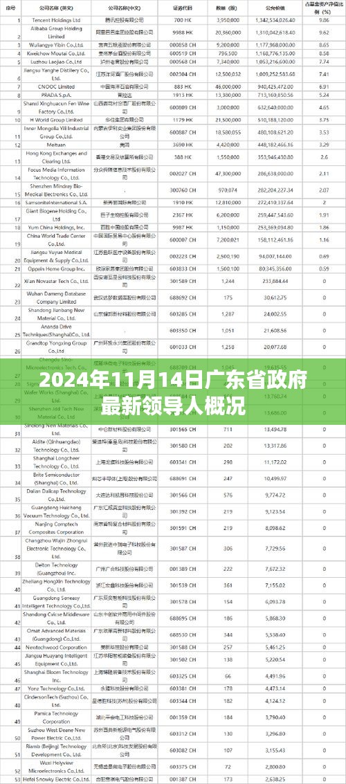 2024年11月14日广东省政府最新领导人概况