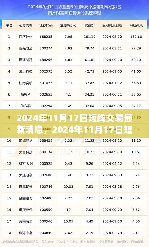 2024年11月17日短线交易最新消息与市场走势深度解析