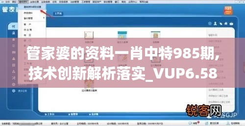 管家婆的资料一肖中特985期,技术创新解析落实_VUP6.58.84旅行版