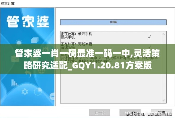 管家婆一肖一码最准一码一中,灵活策略研究适配_GQY1.20.81方案版