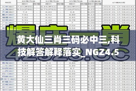 黄大仙三肖三码必中三,科技解答解释落实_NGZ4.50.98L版