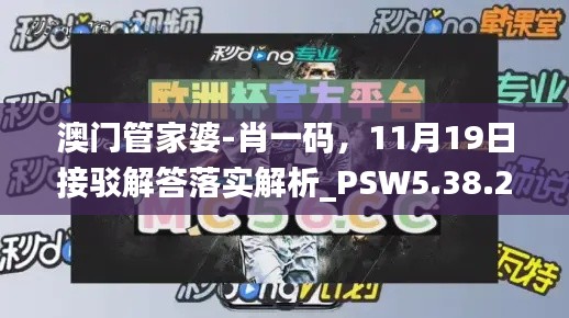 澳门管家婆-肖一码，11月19日接驳解答落实解析_PSW5.38.21影像处理版