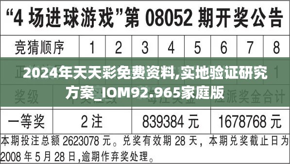 2024年天天彩免费资料,实地验证研究方案_IOM92.965家庭版