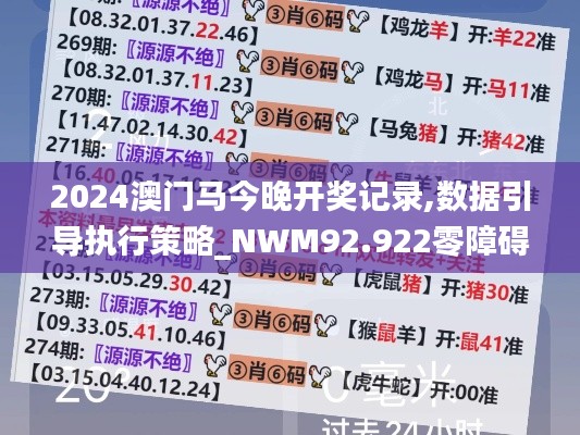 2024澳门马今晚开奖记录,数据引导执行策略_NWM92.922零障碍版