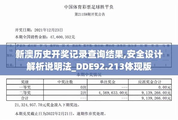 新澳历史开奖记录查询结果,安全设计解析说明法_DDE92.213体现版