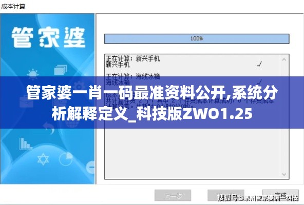 管家婆一肖一码最准资料公开,系统分析解释定义_科技版ZWO1.25