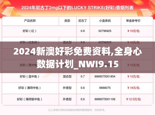 2024新澳好彩免费资料,全身心数据计划_NWI9.15