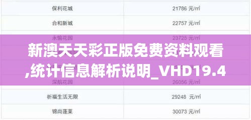 新澳天天彩正版免费资料观看,统计信息解析说明_VHD19.4