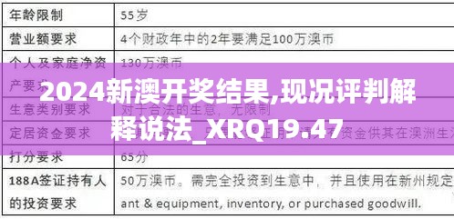 2024新澳开奖结果,现况评判解释说法_XRQ19.47