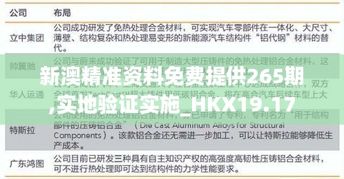 新澳精准资料免费提供265期,实地验证实施_HKX19.17