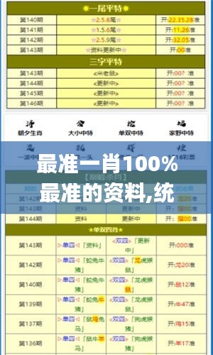 最准一肖100%最准的资料,统计数据详解说明_MCC19.5