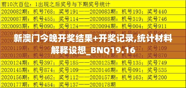 新澳门今晚开奖结果+开奖记录,统计材料解释设想_BNQ19.16