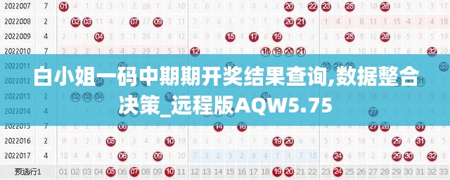 白小姐一码中期期开奖结果查询,数据整合决策_远程版AQW5.75