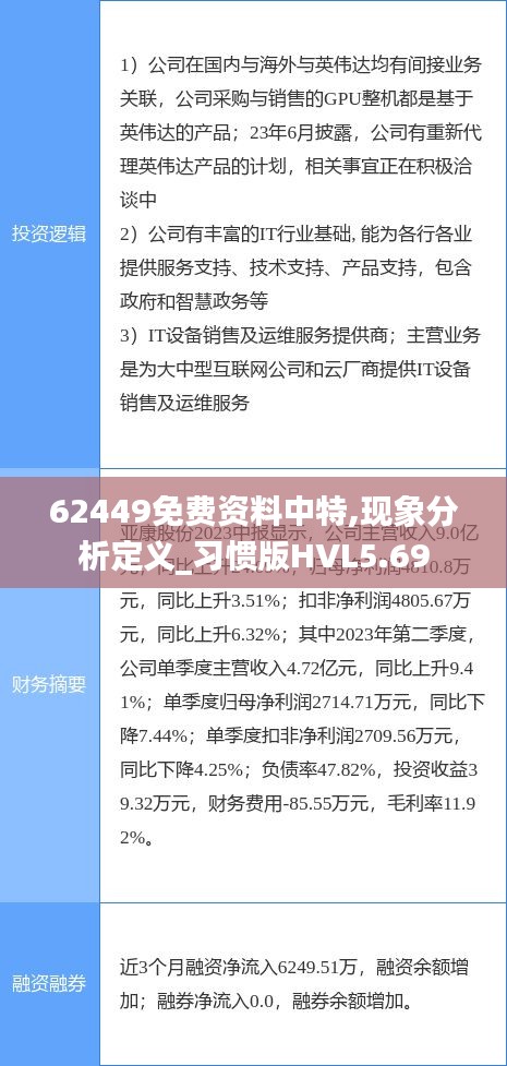 62449免费资料中特,现象分析定义_习惯版HVL5.69