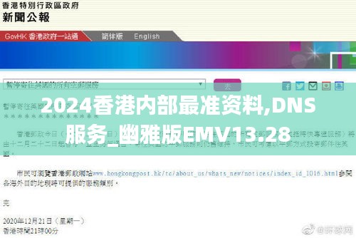 2024香港内部最准资料,DNS服务_幽雅版EMV13.28