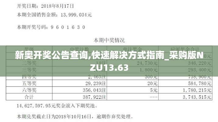 新奥开奖公告查询,快速解决方式指南_采购版NZU13.63