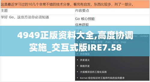 4949正版资料大全,高度协调实施_交互式版IRE7.58