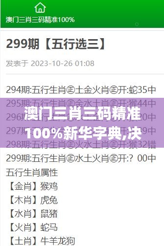 澳门三肖三码精准100%新华字典,决策支持方案_WON99.385快速版