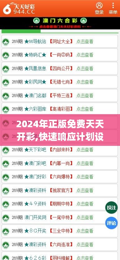 2024年正版免费天天开彩,快速响应计划设计_精简版52.511