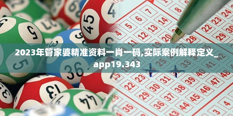 2023年管家婆精准资料一肖一码,实际案例解释定义_app19.343