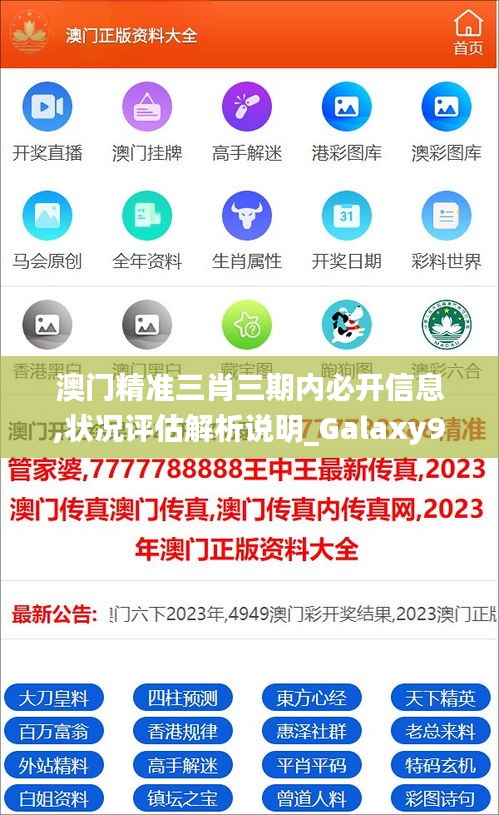 澳门精准三肖三期内必开信息,状况评估解析说明_Galaxy94.620-5