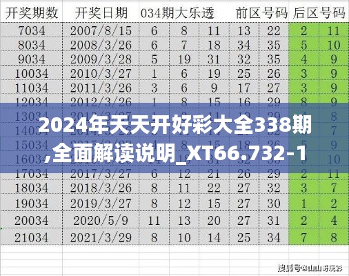 2024年天天开好彩大全338期,全面解读说明_XT66.732-1