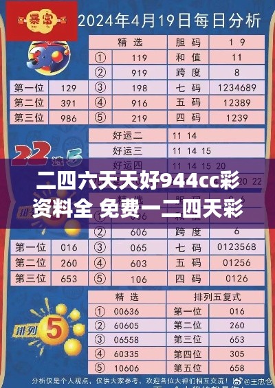 二四六天天好944cc彩资料全 免费一二四天彩,专业解析说明_特供版42.122-7