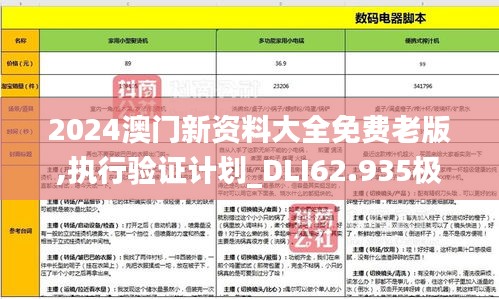 2024澳门新资料大全免费老版,执行验证计划_DLI62.935极致版