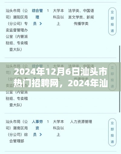 2024年汕头市热门招聘网求职全攻略与使用指南