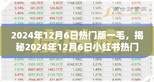 揭秘，小红书热门版块一毛背后的秘密（日期，2024年12月6日）