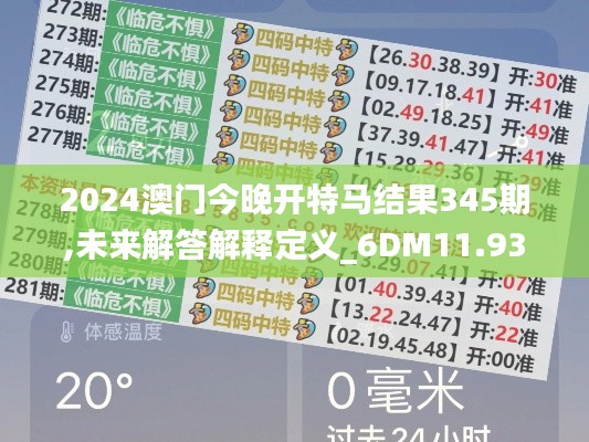 2024澳门今晚开特马结果345期,未来解答解释定义_6DM11.932