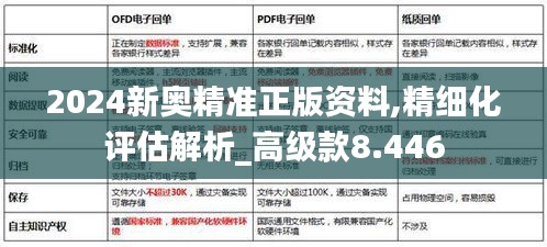 2024新奥精准正版资料,精细化评估解析_高级款8.446