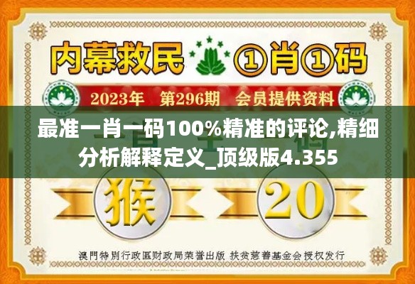 最准一肖一码100%精准的评论,精细分析解释定义_顶级版4.355