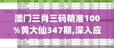 澳门三肖三码精准100%黄大仙347期,深入应用数据解析_钻石版19.430