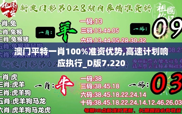 澳门平特一肖100%准资优势,高速计划响应执行_D版7.220