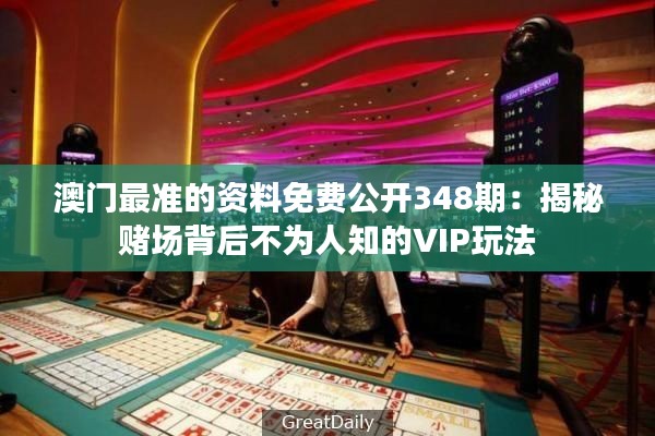 澳门最准的资料免费公开348期：揭秘赌场背后不为人知的VIP玩法