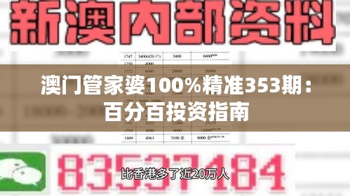 澳门管家婆100%精准353期：百分百投资指南