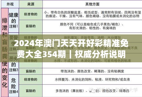 2024年澳门天天开好彩精准免费大全354期｜权威分析说明