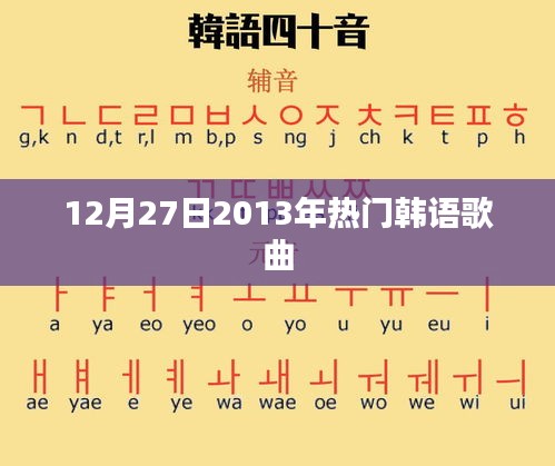 2013年热门韩语歌曲盘点（12月27日）