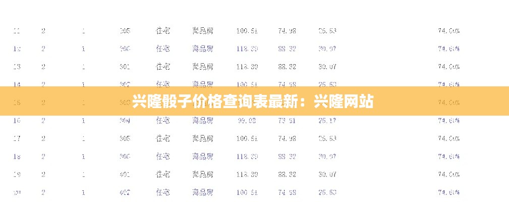 兴隆骰子价格查询表最新：兴隆网站 