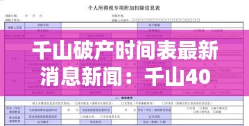 千山破产时间表最新消息新闻：千山400093 