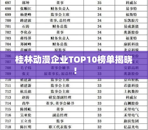 桂林动漫企业TOP10榜单揭晓！