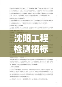 沈阳工程检测招标最新公告：沈阳工程招标网站 