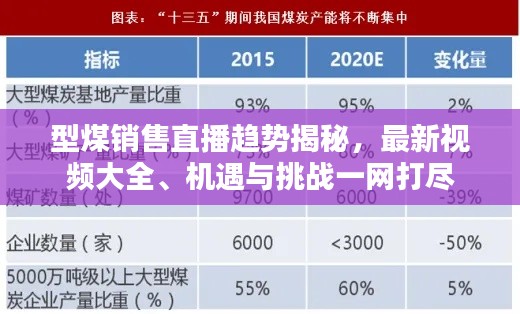 型煤销售直播趋势揭秘，最新视频大全、机遇与挑战一网打尽