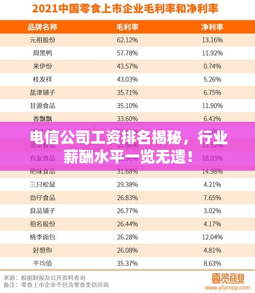 电信公司工资排名揭秘，行业薪酬水平一览无遗！