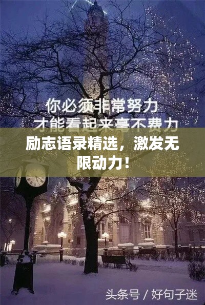 励志语录精选，激发无限动力！