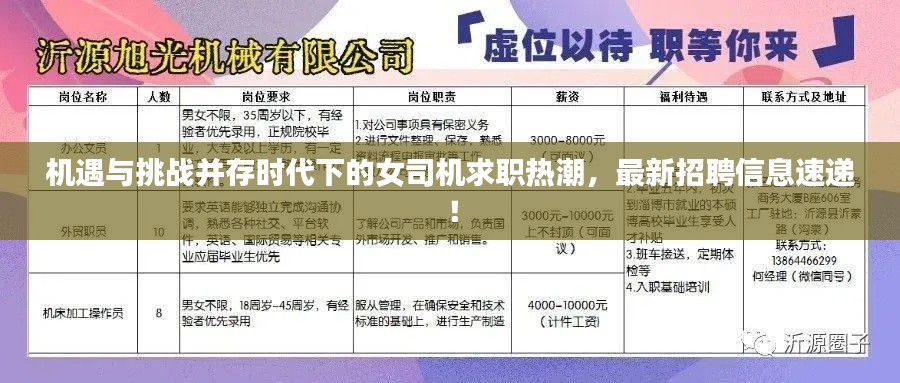 机遇与挑战并存时代下的女司机求职热潮，最新招聘信息速递！