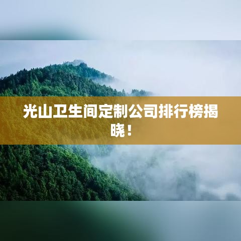 光山卫生间定制公司排行榜揭晓！
