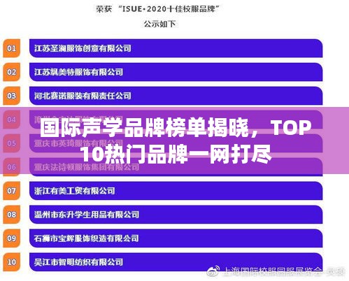 国际声学品牌榜单揭晓，TOP10热门品牌一网打尽