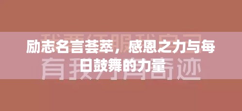 励志名言荟萃，感恩之力与每日鼓舞的力量